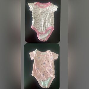 Set of Two Baby Onesies - Pink and White